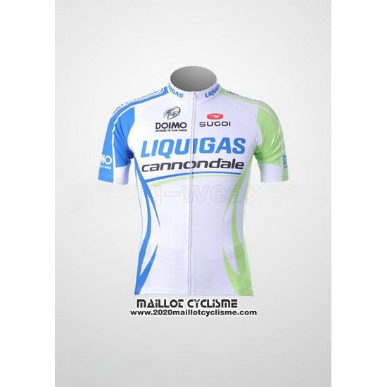 2011 Maillot Ciclismo Liquigas Cannondale Blanc et Vert Manches Courtes et Cuissard